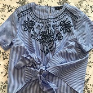 Francesca Striped Tie Crop